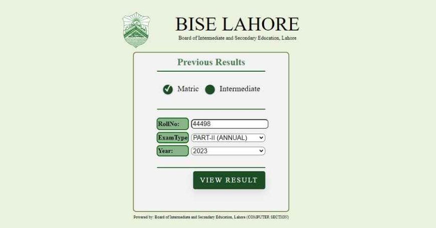 How can I check my result of 10th class 2023 Lahore Board by roll number?