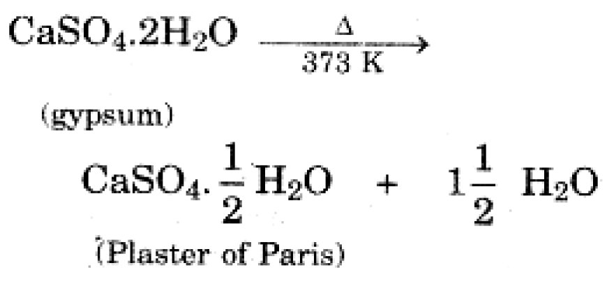 Write the equation for the reaction of Plaster of Paris with water.